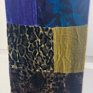 Redfish designs velvet patchwork scarf multi-colored
